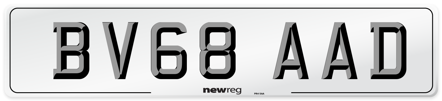 BV68 AAD Number Plate from New Reg